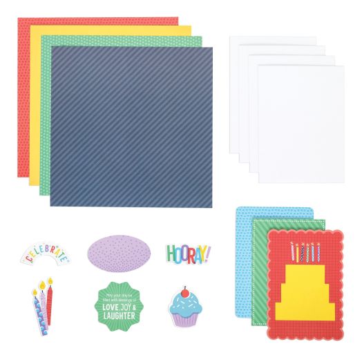 Birthday Scrapbooking Paper: Party Time! Blue Paper Pack