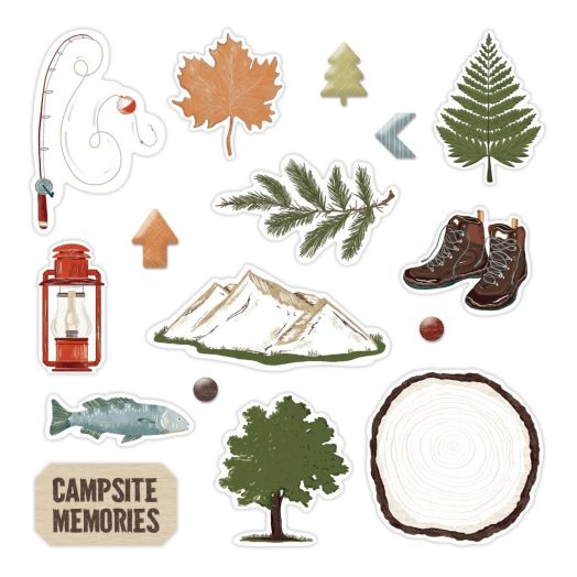 Camping Scrapbook Embellishments: Happy Camper