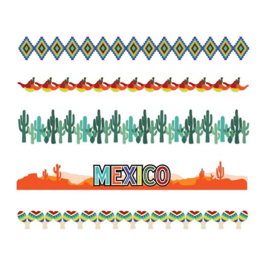 Mexico Themed Scrapbook Borders: Mexico Laser Cut Borders
