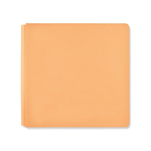  Light orange solid bookcloth album cover on white background.