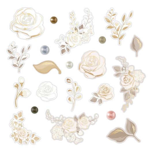White Rose Embellishments For Scrapbooking