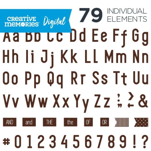 Digital Brown Sans Serif ABC/123 Elements