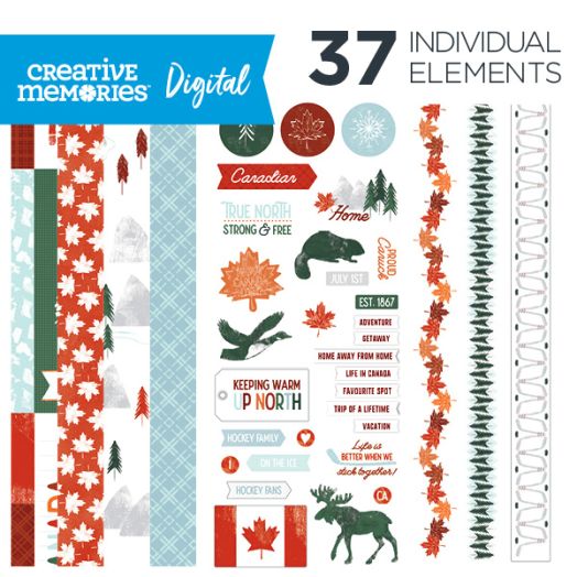 Creative Memories True North digital Canada themed scrapbook kit