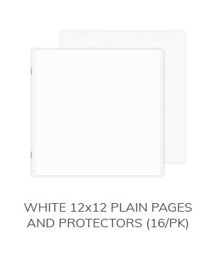 White 12x12 Plain Pages and Protectors (16/pk)